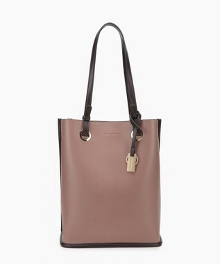 style code 【MERCURYDUO/マーキュリーデュオ】メタルアイレット　縦長トートバッグ 推し活ラージバッグ 縦長ショルダーバッグ スモーキーピンク