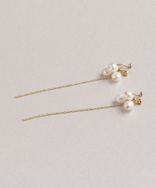 Phoebe プレシャススリーウォーターパールイヤリング ゴールド