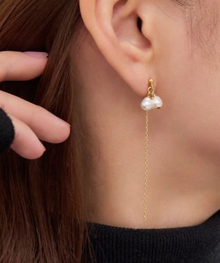 Phoebe プレシャススリーウォーターパールイヤリング ゴールド