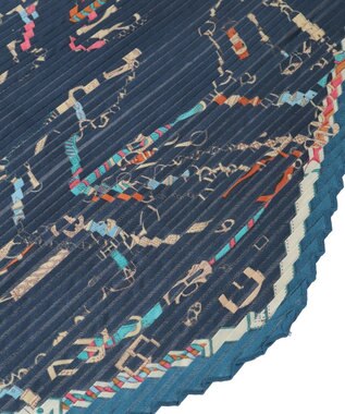 YECCA VECCA ビットプリントプリーツスカーフ Navy
