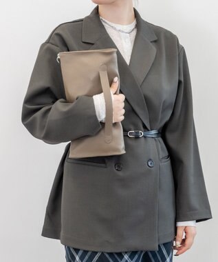 blancle シュリンクレザー クラッチショルダー TAUPE