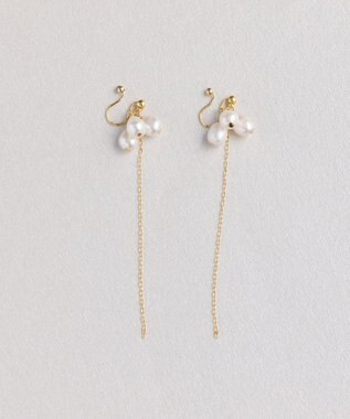 Phoebe プレシャススリーウォーターパールイヤリング ゴールド