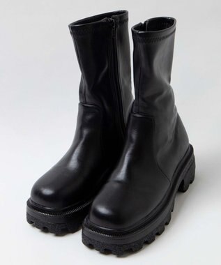 WEGO 【XLサイズ展開あり】ストレッチショートブーツ ブラック