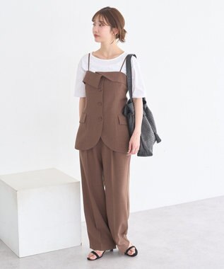 earth music&ecology 【セットアップ対応】フラップボタンビスチェ Brown