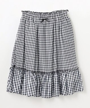 組曲 KIDS 【150-160㎝】ギンガムチェックプリーツ スカート ブラック系
