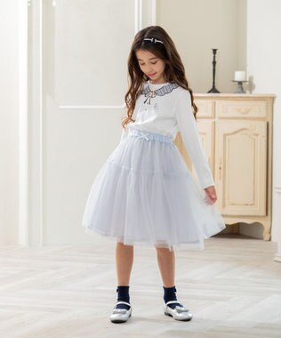 組曲 KIDS 【150-160㎝】トロンプルイユロン Tシャツ オフホワイト