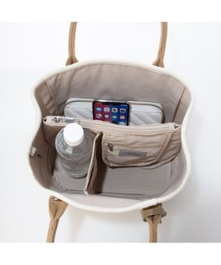 UNBILLION カシュカシュ cachechche / メルトン風パーテーショントート キャメルミックス