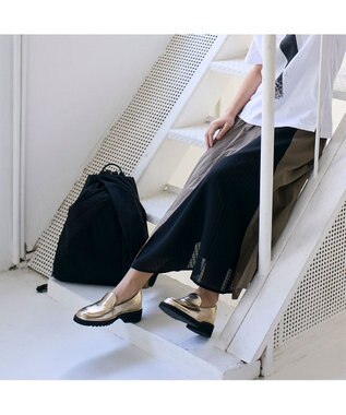 MODE ET JACOMO <D'ICI>ボリュームソールソフトローファー ゴールド