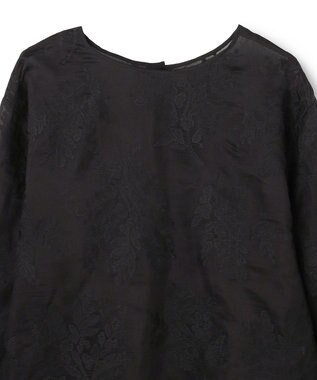 UNFILO L 【前後着用可能の2WAY仕様】ボタニカル エンブロイダリー ブラウス ブラック