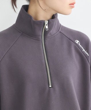 earth music&ecology チャンピオン　ｅｍａｅハーフジップ裏毛プルオーハ Charcoal Gray