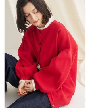 CRAFT STANDARD BOUTIQUE リサイクルポリエステルニットカーディガン Red