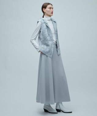 BEIGE， 【S-size】CORBY / フレアスカート Sax