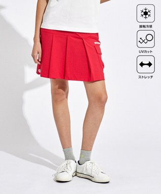 PW CIRCULUS 【UVカット / 接触冷感 / 伸縮性抜群】【WOMEN】フロントプリーツ ゴルフウェア レディース レッド系