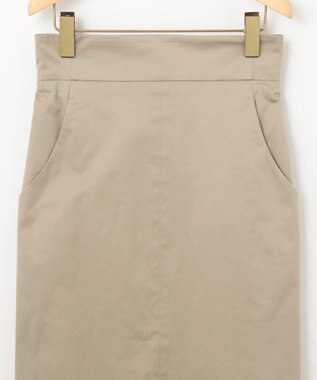 組曲 【WEB限定】サテンストレッチ Iラインスカート モカベージュ系