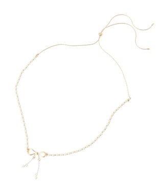 Maison de FLEUR パールリボンスライドネックレス Gold