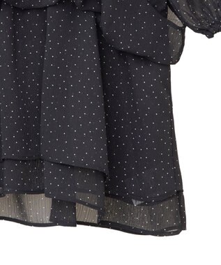 earth music&ecology レイヤードライクドット柄ブラウス Black