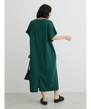 Green Parks 接触冷感　袖切替えカットワンピース Green