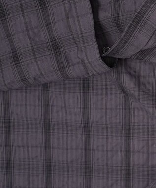 WEGO クリンクルチェックシャツ（LS） ブラックチェック1