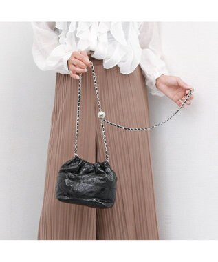 UNBILLION カシュカシュ cachecache / 口元ギャザーメタリックキルトミニショルダー