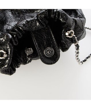 UNBILLION カシュカシュ cachecache / 口元ギャザーメタリックキルトミニショルダー ブラック