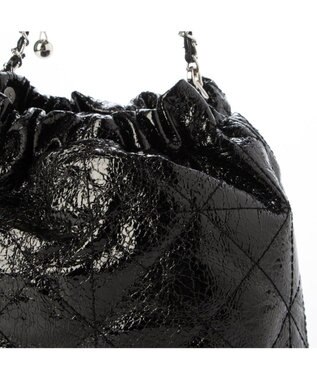 UNBILLION カシュカシュ cachecache / 口元ギャザーメタリックキルトミニショルダー ブラック