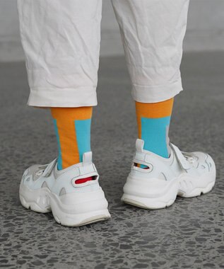 nitorito 【UNISEX】米沢オリジナル柄 block 靴下 yellow