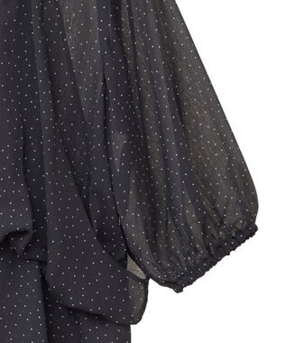 earth music&ecology レイヤードライクドット柄ブラウス Black