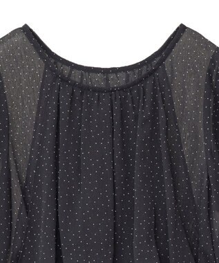 earth music&ecology レイヤードライクドット柄ブラウス Black