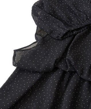 earth music&ecology レイヤードライクドット柄ブラウス Black