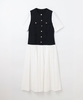 GRACE CONTINENTAL レイヤードコンビワンピース ブラック