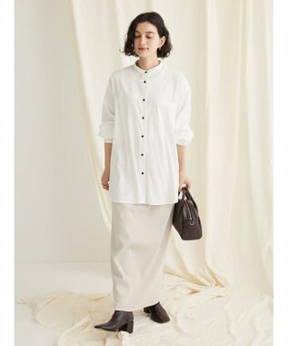 CRAFT STANDARD BOUTIQUE レーヨンデシンバンドカラーシャツ Off White