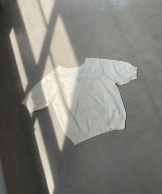 Feroux 【ご好評につき今季も登場！】チュールコンビパフスリーブ ニット アイボリー系