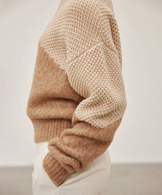 BEIGE， GLAIEULS / アルパカ混インターシャニット Milk tea