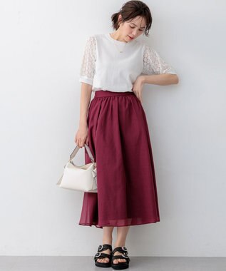 組曲 【先行予約】コットンフラワーレーシープルオーバー ニット ホワイト系