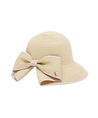 Maison de FLEUR 【手洗い可能】リボンスリットパイピングハット Pink