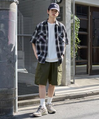 WEGO 【ウエストゴム】イージーバギーカーゴショーツ カーキ