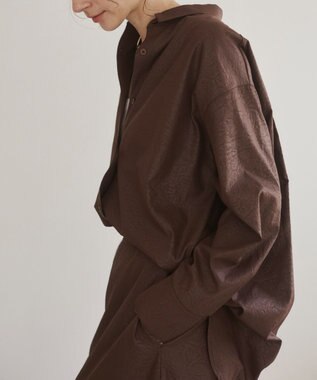 WEGO 【ANGIE VINTAGE】レザーライクシャツ＆スカートセットアップ ブラウン