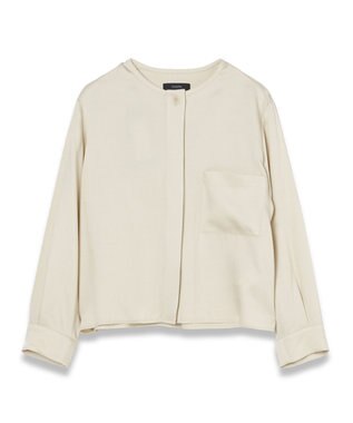 JOSEPH ソフトビスコーステーラリング　ノーカラーシャツ Quail