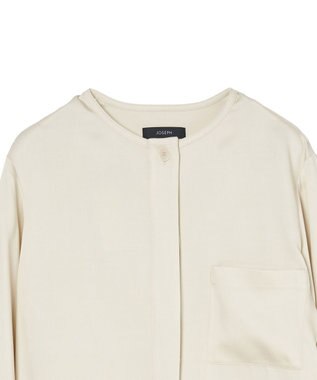 JOSEPH ソフトビスコーステーラリング　ノーカラーシャツ Quail