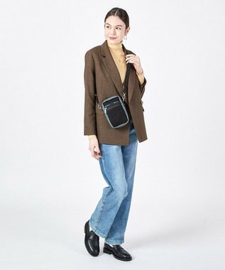 LeSportsac DENIM PHONE CROSSBODY/ブラックデニム/ブラックシェルパ ブラックデニム/ブラックシェルパ