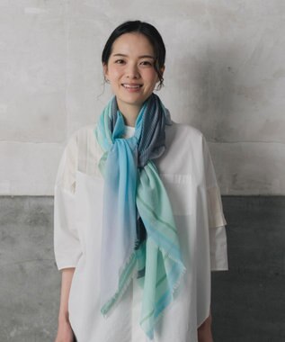 POLS 播州織 極細コットンストール ブルー