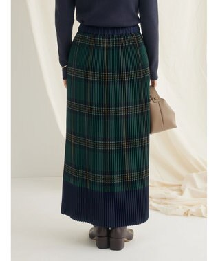 CRAFT STANDARD BOUTIQUE 配色チェックプリーツスカート Check Green