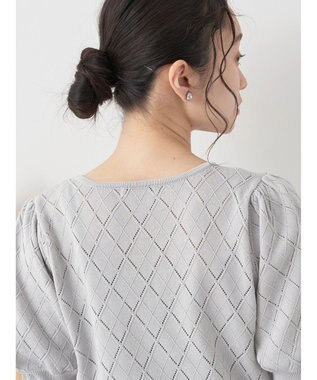 earth music&ecology アーガイルスカシパールニットプルオーバー Light Gray