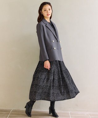 Feroux ウエストシャーリングラッフル ワンピース ブラック系1