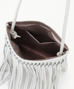 23区 NOMADIS DANCE フリンジ ポシェット ライトグレー系