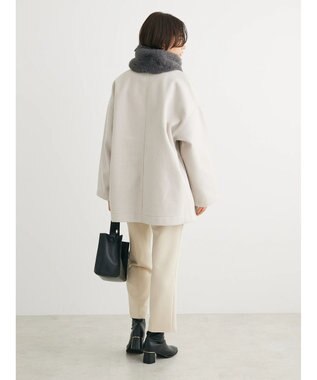 Green Parks 洗えるノーカラーショートコート Light Beige
