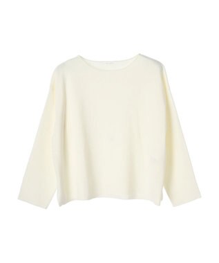 Green Parks 洗える　ボートネックニットプルオーバー Off White