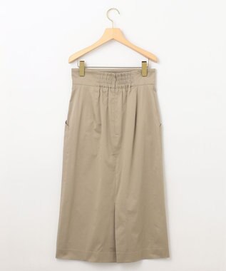 組曲 【WEB限定】サテンストレッチ Iラインスカート モカベージュ系
