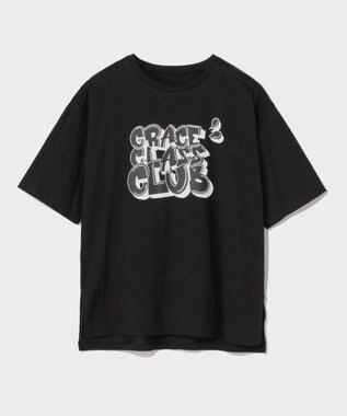 GRACE CONTINENTAL グラフィティプリントTシャツ ブラック