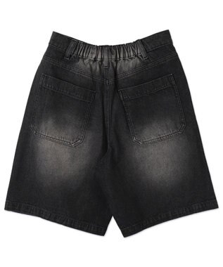 WEGO ヴィンテージウォッシュデニムハーフパンツ ブラック